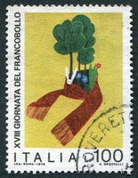 N°1279-1976-ITALIE-DESSIN D'ENFANT-100L