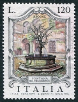 N°1403-1979-ITALIE-FONTAINE-CHATEAU ISSOGNE-120L