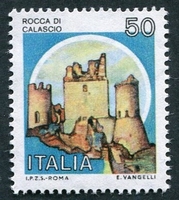 N°1437-1980-ITALIE-CHATEAUX-CALASCIO-L'AQUILA-50L