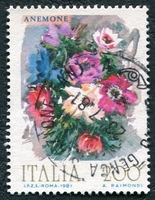 N°1477-1981-ITALIE-FLEURS-ANEMONES-200L