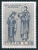 N°1168-1974-ITALIE-MOSAIQUES-CHRIST COURONNANT ROI ROGER 2