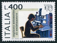 N°1277-1976-ITALIE-TRI AUTOMATIQUE DU COURRIER-400L
