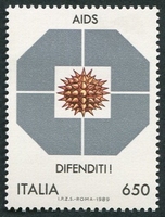 N°1802-1989-ITALIE-LUTTE CONTRE LE SIDA-650L