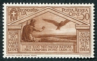 N°021-1930-ITALIE-ENEE AVEC UN AIGLE-50C-BRUN ROUX