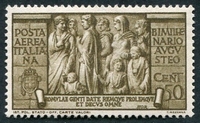 N°103-1937-ITALIE-IMAGE DE L'ITALIE PROLIFIQUE-50C-BRUN OLIV