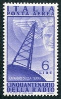 N°123-1947-ITALIE-EMISSION RADIO TERRESTRE-6L-VIOLET