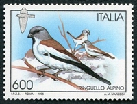 N°2098-1995-ITALIE-OISEAUX-PINSON ALPIN-600L