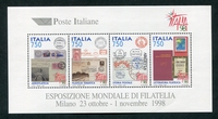 N°18-1998-ITALIE-EXPO INTERN PHILAT DE MILAN-750L X 4