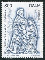 N°2343-1998-ITALIE-SCULPTURE SUR MARBRE-L'EPIPHANIE-800L