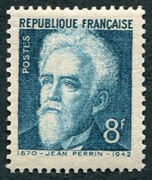 N°0821-1948-FRANCE-JEAN PERRIN-8F-BLEU VERT