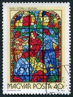 N°2275-1972-HONGRIE-VITRAUX-LES MUSES-40FI