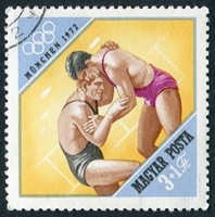 N°2242-1972-HONGRIE-SPORT-JO DE MUNICH-LUTTE-3FO+1FO