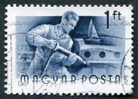 N°1168-1955-HONGRIE-METIERS-METALURGISTE-1FO