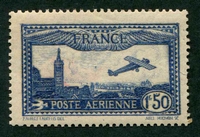 N°0006-1930-AVION SURVOLANT MARSEILLE - 1F50 BLEU