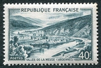 N°0842A-1949-FRANCE-VALLEE DE LA MEUSE-40F-VERT NOIR