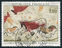 N°1555-1968-FRANCE-PEINTURE GROTTE DE LASCAUX-1F