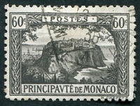 N°0059-1922-MONACO-ROCHER DE MONACO-60C-GRIS NOIR