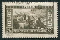 N°0121-1933-MONACO-PALAIS PRINCIER-25C-BRUN NOIR