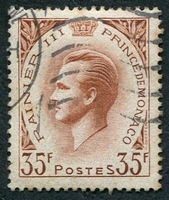 N°0426A-1955-MONACO-PRINCE RAINIER III-35F-BRUN ROUGE