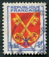 N°1047-1955-FRANCE-ARMOIRIES-COMTAT VENAISSIN-1F