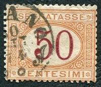 N°10-1870-ITALIE-50C-ORANGE ET CARMIN