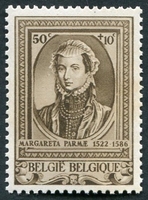 N°0575-1941-BELGIQUE-MARGUERITE DE PARME-50C+10C