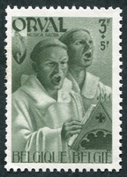 N°0566-1941-BELGIQUE-ABBAYE ORVAL-MUSIQUE SACREE-3F+5F