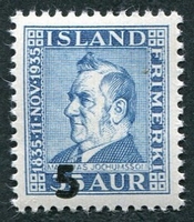 N°0181-1939-ISLANDE-MATTHIAS JOCHUMSSON-POETE-5 S/35A-BLEU
