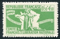 N°60-1943-FRANCE-POUR L'AIDE AUX COMBATTANTS-0F50+4F50