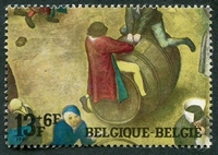 N°1442-1967-BELGIQUE-TABLEAU-JEUX D'ENFANTS-BREUGHEL-13F+6F