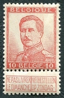 N°0118-1912-BELGIQUE-ROI ALBERT 1ER-10C-ROUGE