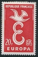 N°1173-1958-FRANCE-EUROPA-20F-ROUGE