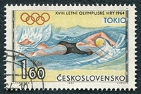 N°1358-1964-TCHECOS-SPORT-JO DE TOKYO-NATATION-1K60