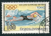 N°1358-1964-TCHECOS-SPORT-JO DE TOKYO-NATATION-1K60