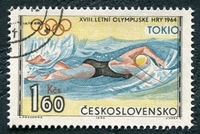 N°1358-1964-TCHECOS-SPORT-JO DE TOKYO-NATATION-1K60