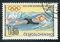 N°1358-1964-TCHECOS-SPORT-JO DE TOKYO-NATATION-1K60