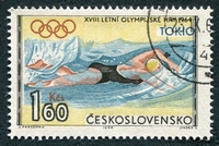 N°1358-1964-TCHECOS-SPORT-JO DE TOKYO-NATATION-1K60