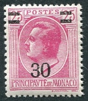 N°0104-1926-MONACO-PRINCE LOUIS II-30C S/25C ROSE