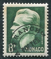 N°008-1943-MONACO-PRINCE RAINIER III-8F-VERT FONCE