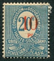 N°29-1920-HAUTE SILESIE-10P S/20P-BLEU