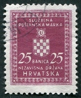 N°01-1942-CROATIE-25B-BRUN VIOLET