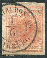 N°0003B-1850-AUTRICHE-3K-VERMILLON