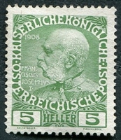 N°0104A-1913-AUTRICHE-FRANCOIS JOSEPH 1ER-5H-VERT