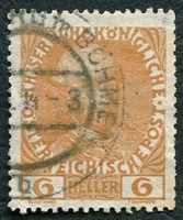 N°0105A-1913-AUTRICHE-LEOPOLD II-6H-JAUNE FONCE