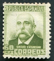 N°0508-1931-ESPAGNE-CELEBRITES-EMILIO CASTELAR-60C-OLIVE