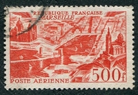 N°0027-1949-FRANCE-VUE DE MARSEILLE-500F-ROUGE