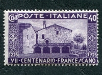 N°0188-1926-ITALIE-EGLISE ST DAMIEN-40C-VIOLET