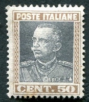 N°0208-1927-ITALIE-VICTOR EMMANUEL III-50C-MARRON GRIS NOIR
