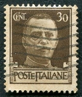 N°0230-1929-ITALIE-VICTOR EMMANUEL III-30C-SEPIA