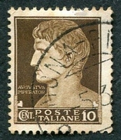 N°0226-1929-ITALIE-AUGUSTE-10C-SEPIA